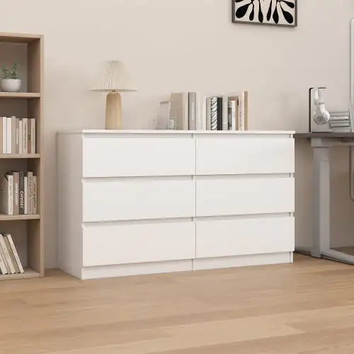 Spazioso mobiletto bianco a 6 cassetti