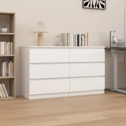 Spazioso mobiletto bianco a 6 cassetti