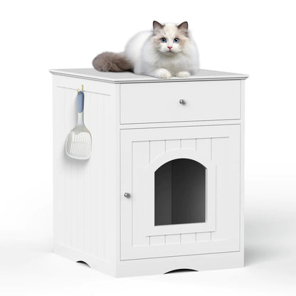 Wooden Pet House & Litter Box Enclosure