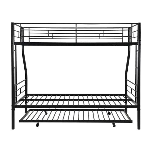 Space-Saving Twin Full Metal Bunk Bed with Trundle