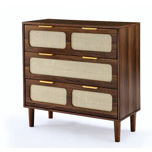 Chic Walnut 3-Drawer Dresser