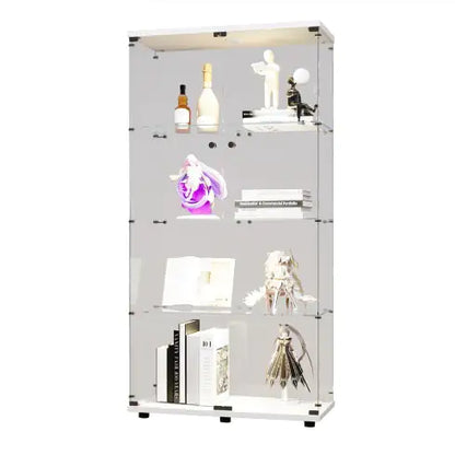 Vitrina de cristal con dos puertas y luces LED