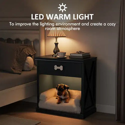 Vintage Small Locker with LED Lights & Hidden Pet Bed