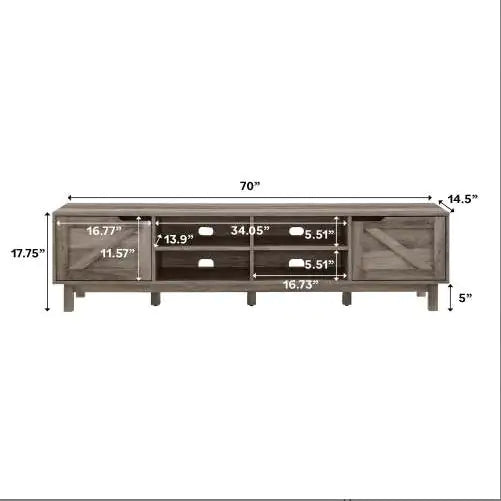 Rustic Barndoor Open-Storage TV Stand For TVs Up To 80 Inches