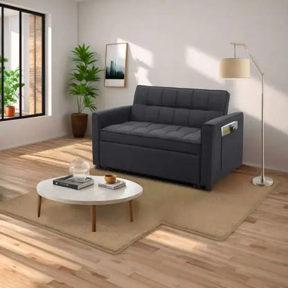Chic Blue Convertible Sofa Bed