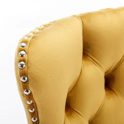 Gold Velvet Swivel Barstools - Set of 2
