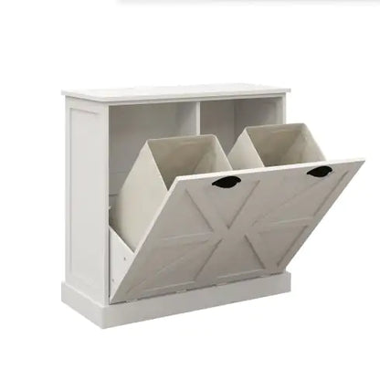 Two-Compartment Tilt-Out Laundry Sorter Cabinet