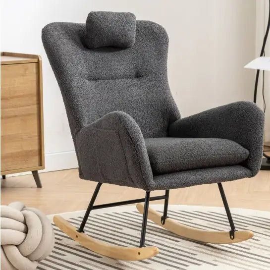 Comfort Teddy Wingback Rocker with Storage Pockets