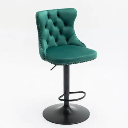 Swivel Velvet Barstools Adjusatble Seat - Set Of 2