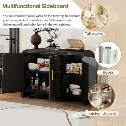TREXM Vintage Minimalist Curved Sideboard