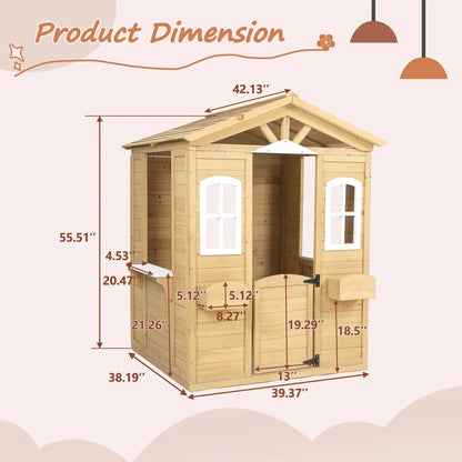 Wooden Outdoor Playhouse for Kids