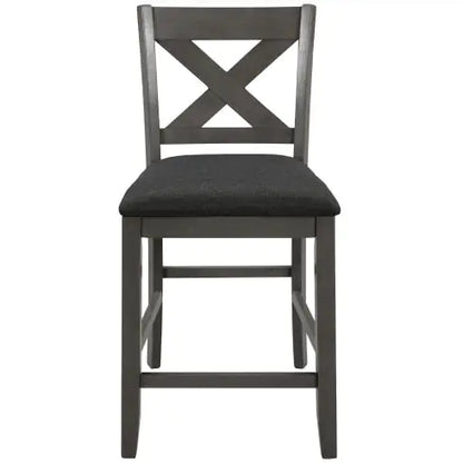 TOPMAX 5-Piece Gray Farmhouse Dining Ensemble