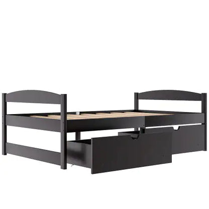 Twin Size Platform Bed with Two Drawers