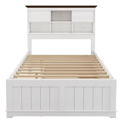 Solid Pine Captain Bookcase Bed
