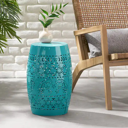 RUBY12 Teal Iron Side Table