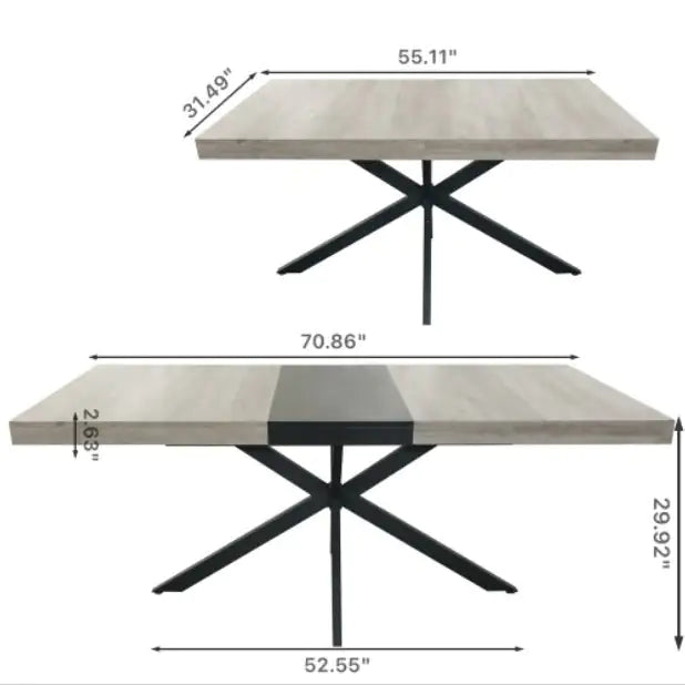 Retro Rectangular Stretch Dining Table