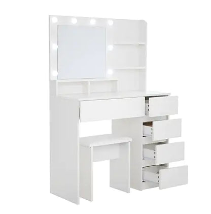 Vanity Makeup Desk Set with Mirror & Light