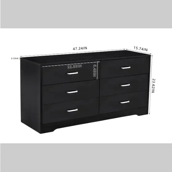 MDF Wood 6-Drawer Dresser