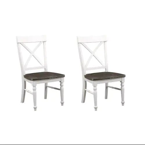 Sillas de comedor Wallace &amp; Bay Mountain en marrón y blanco