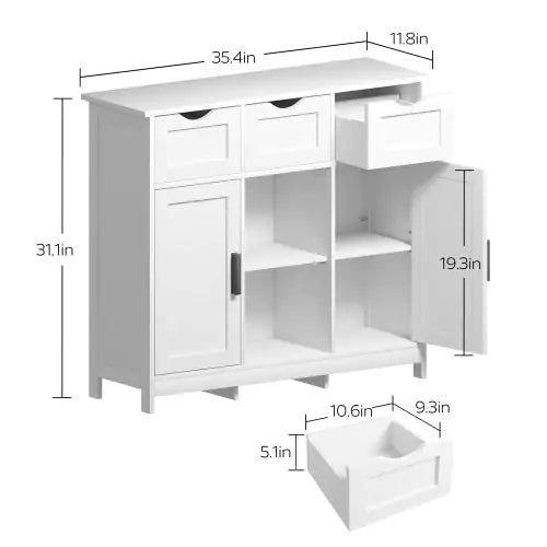 Modern White Storage Cabinet
