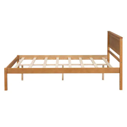 Oak Full Platform Bed with Headboard