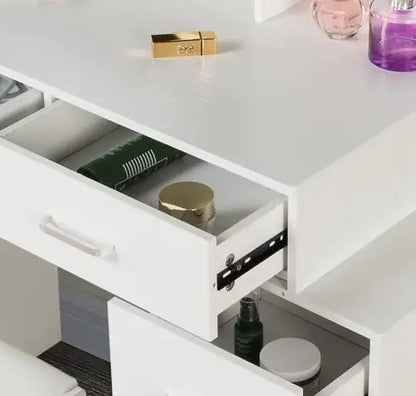 White Adjustable Dressing Table with 4 Drawers