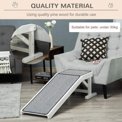 Ramp For Dog Bed, Pet Ramp For Dog With Non-slip Carpet And Top Platform