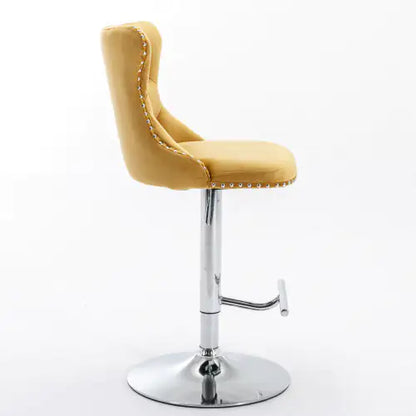 Gold Velvet Swivel Barstools - Set of 2