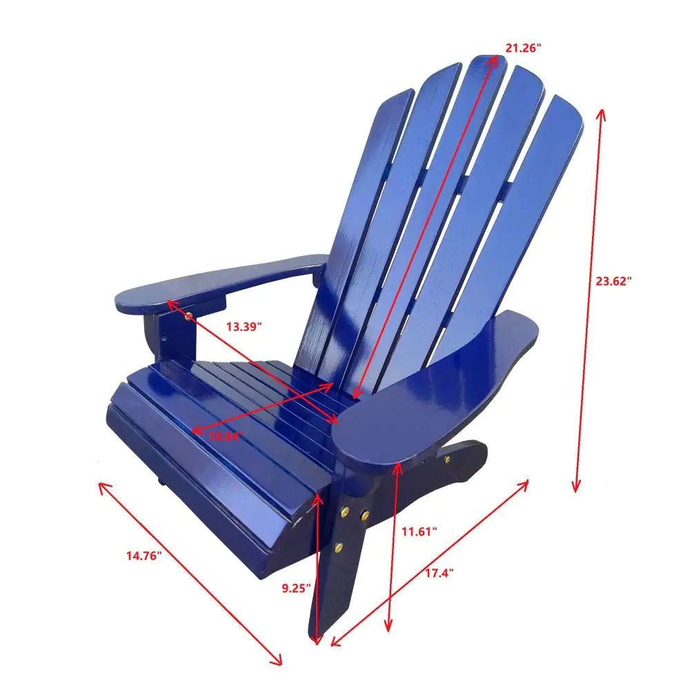 Blue Wooden Kid's Adirondack Chair