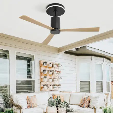 52-Inch Modern Matte Black Ceiling Fan