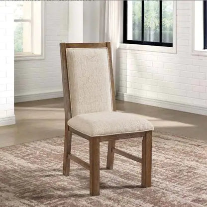 Transitional Rustic Oak Side Chairs – Set of 2