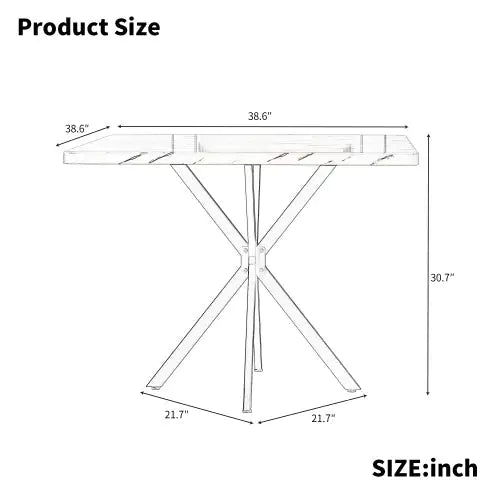 Square Dining Table, Mid Century Modern Square Dining Table For 4-6 Person, Coffee Table For Kitchen Dining Room, Office, Save Space