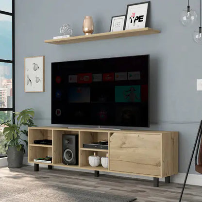 Estocolmo 70" TV Stand Light Oak with Shelves