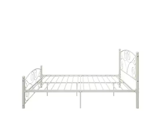 Queen Size Unique Flower Sturdy System Metal Bed Frame With Headboard And Footboard