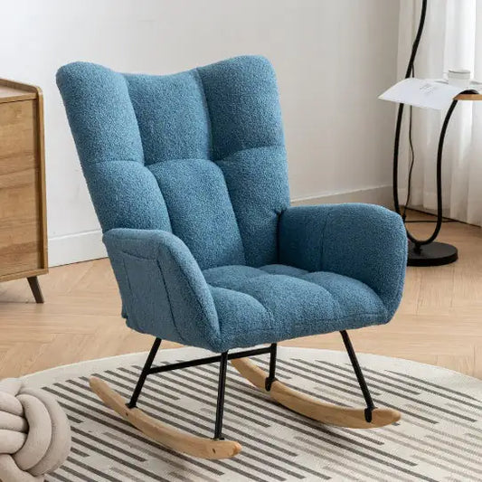 Comfort Teddy Wingback Rocker with Storage Pockets