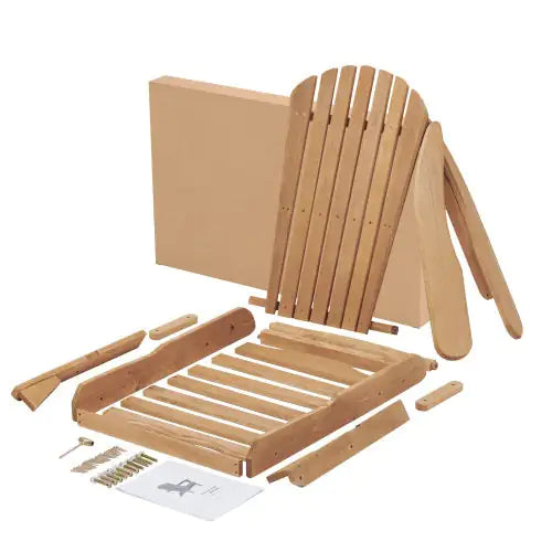 Wooden Outdoor Folding Adirondack Chair – Set of 2