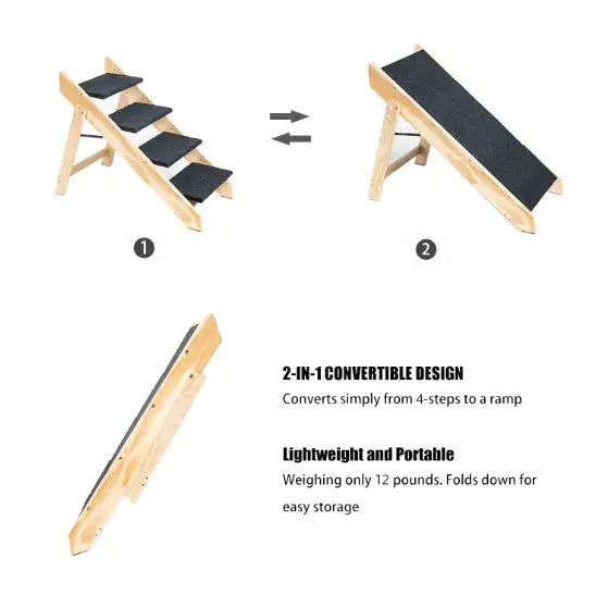 Wooden Dog Stairs/Steps