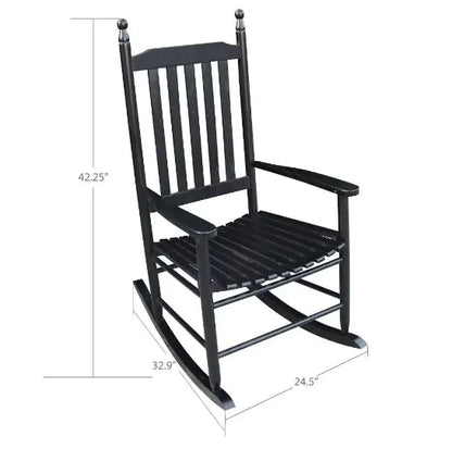 Black Wooden Porch Rocking Chair