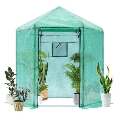 Walk-in Greenhouse Hexagonal Upgrade Reinforced Frame