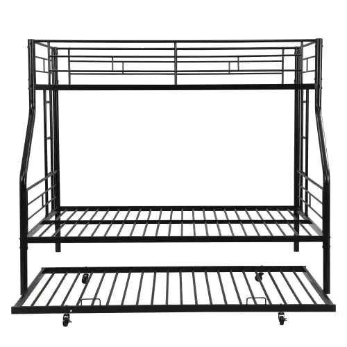 Space-Saving Twin Full Metal Bunk Bed with Trundle