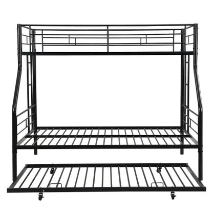 Twin Over Full Metal Bunk Bed with Trundle
