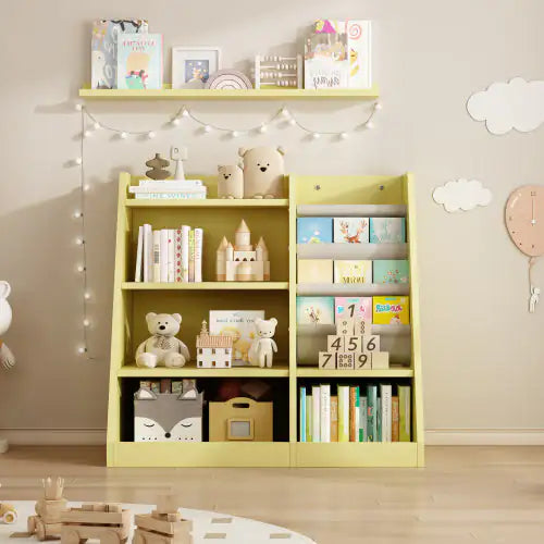 Yellow Wooden Toy Storage Organizer