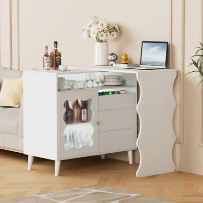 LED Modern Farmhouse Sideboard Buffet Cabinet