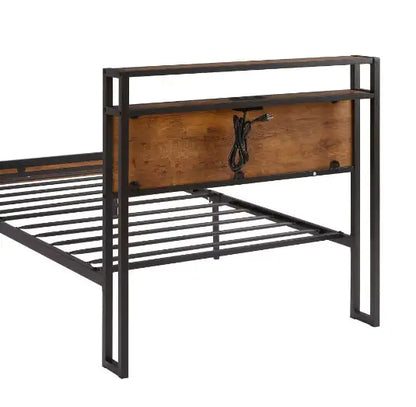 Twin Size LED Metal Bed Frame with Remote Control