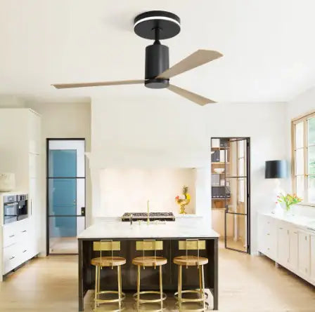 52-Inch Modern Matte Black Ceiling Fan