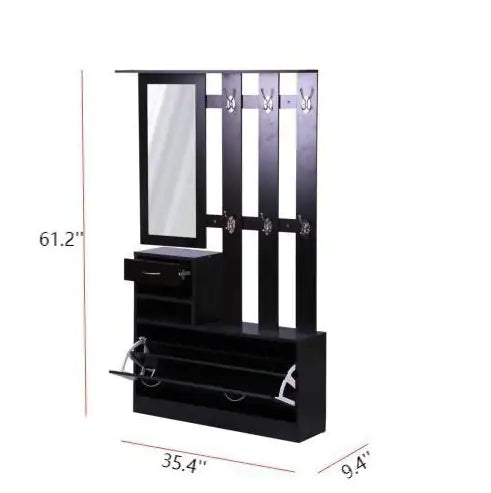 3-in-1 Black Entryway Organizer