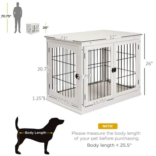 Small Kennel End Table With Two Open Sides And Lockable Door