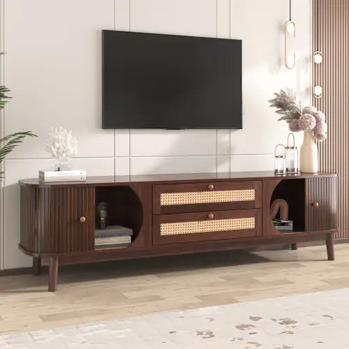 Soporte de TV de ratán para televisores de hasta 75''