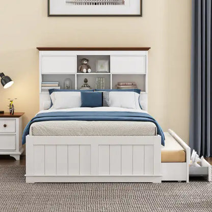 Solid Pine Captain Bookcase Bed