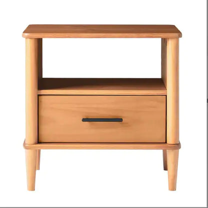 Mesita de noche de transición con husillo de madera maciza